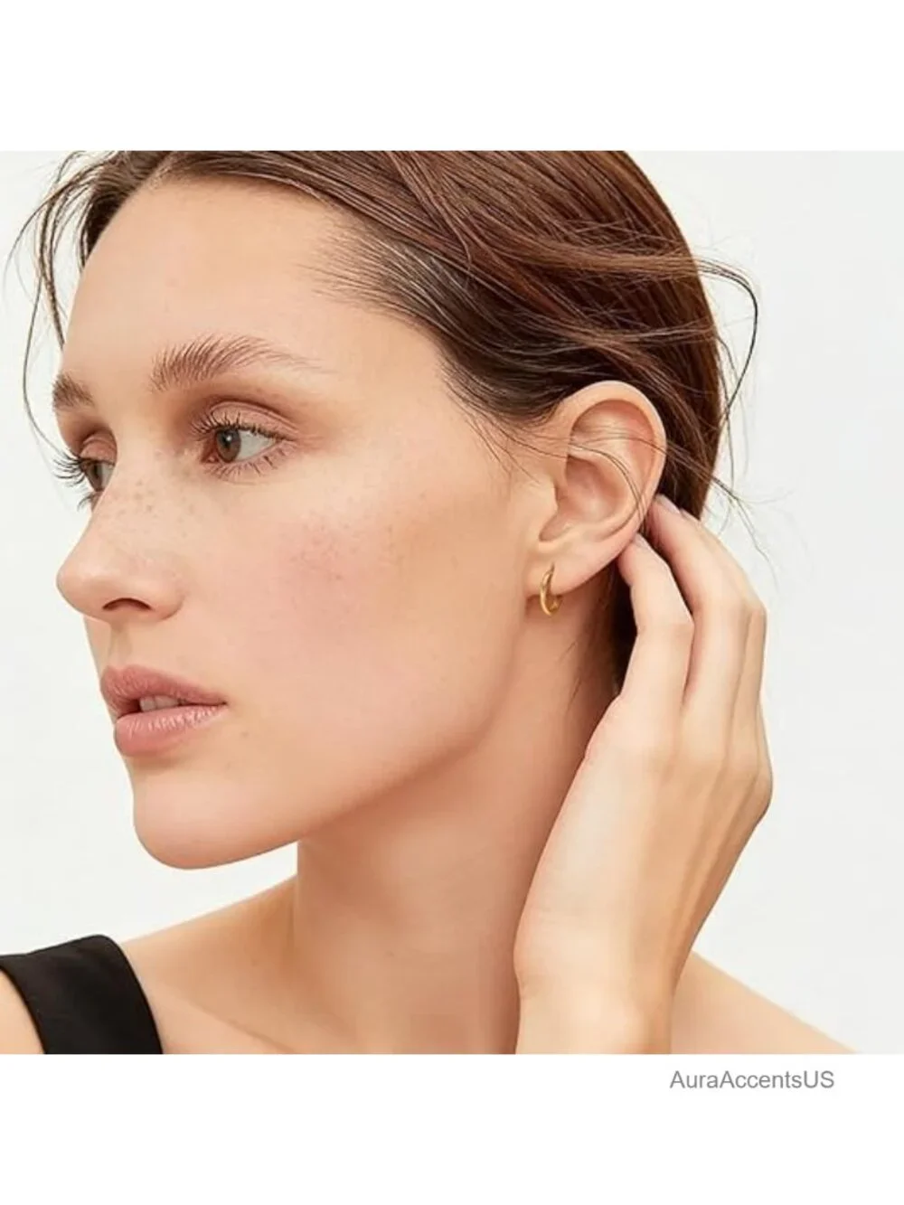 14K Gold Plated Hoop Earrings for Women with Cubic Zirconia Accents Spiral